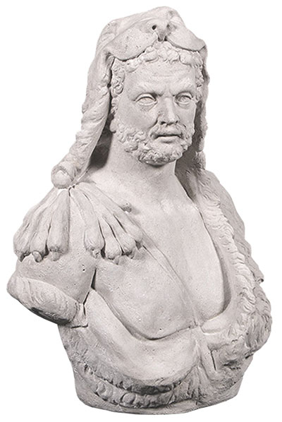 Hercules Bust Roman Stone Finish